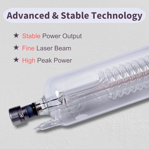 RECI W2 Laser Tube 90W 100W CO2 Laser Tube Length 1240mm Dia. 80mm with 10000h MTTF for CO2 Laser Engraving Cutting Machine MCWlaser