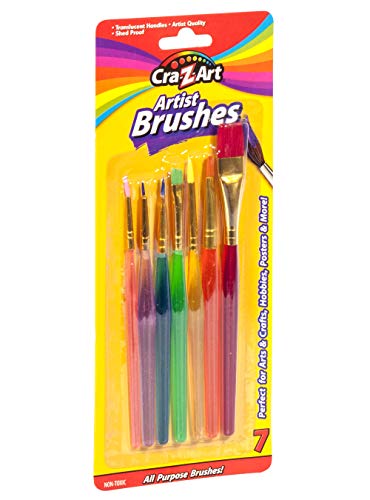 Cra-Z-Art Artist Brushes, Assorted Sizes Blist Carded, 7 Count (10700) Cra-Z-Art