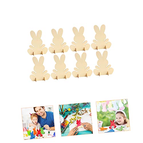 FUNOMOCYA 2 Sets Handmade Rabbit Material Unfinished Wood Decor DIY Bunny Decoration DIY Bunny Table Decor Blank Bunny Wood Decor Ornament Bunny Wood FUNOMOCYA