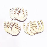 Toyvian 12pcs Unfinished Wood Horseshoe Cutouts Blank Wooden Horseshoe Chips Horseshoe Slices Pieces Wall Decor for DIY Craft Art Toyvian