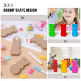 KALLORY Easter Wooden Bunny Cutouts,10pcs Unfinished Wooden Easter Rabbit Cutouts Easter Wood Bunny Slice Ornament for Easter Crafts Easter Spring KALLORY