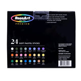 RoseArt Premium 24ct Long Soft Pastel Stick Set for Professionals - Pigment Rich, Full Size Pastel Sticks Vivid Colors RoseArt