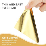 200pcs BUBIMON Imitation Rose Silver Gold Leaf Sheets Gold Foils Sheets Nail Foil for Paint, Resin, Nails, Jewelry, Slime, Arts, Gilding Crafting, Bubimon