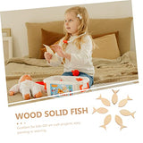 NOLITOY 100 Pcs Wooden Solid Fish Wooden Fish Cutouts Unfinished Wooden Chips Fish Unfinished Wood Decked Pendants Ocean Decor DIY Graffiti Wooden NOLITOY