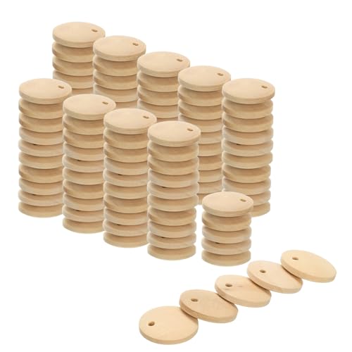 uxcell Round Wooden Discs, 100Pcs 15mm - Log Unfinished Wood Circles with Holes, Wood Ornaments for Crafts, DIY Jewelry Accessories, Birthday Board - WoodArtSupply