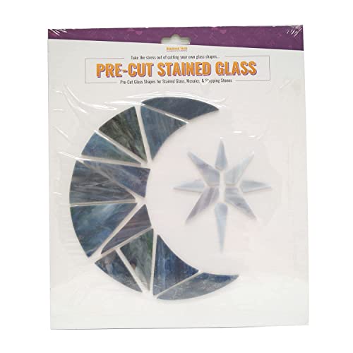 Moon and Star Pre-Cut Stained Glass Kit - WoodArtSupply