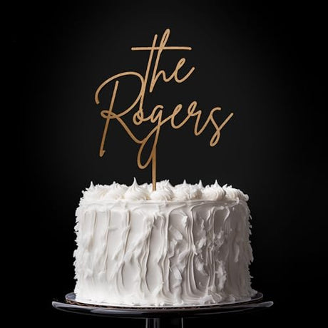 Personalized Wedding Wood Cake Topper, Custom Cake Topper, Handwritten Last Name, Anniversary Cake Topper, Mr and Mrs, Bride & Groom, Calligraphy FranJohnsonHouse