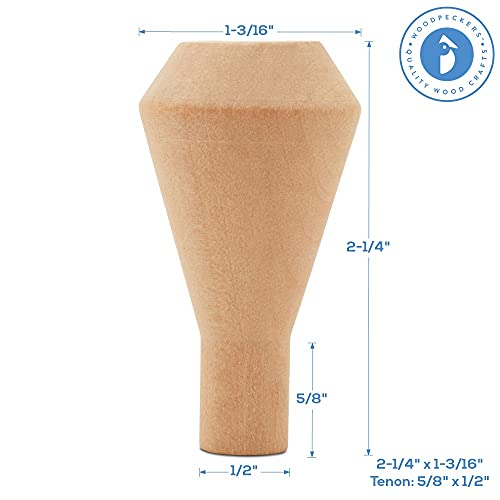 Unfinished Wood Craft Smokestacks, 2-1/4 Inch Unfinished Wood Train Part for Crafts, Pack of 6 Small Wooden Smokestacks by Woodpeckers Woodpeckers