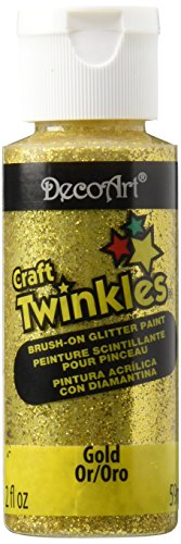 DecoArt Craft Twinkle Paint, 2-Ounce, Gold - WoodArtSupply