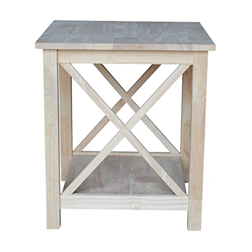 International Concepts Hampton End Table, Unfinished - WoodArtSupply