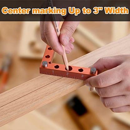 Mini Small Square Center Finder Tool 90 Degree Precision Machinist Square Quick Measuring Square Edge Marking Center Finder for Woodworking Pocket