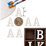 270 Pieces 1 Inch Wood Alphabet Letters Wooden Numbers Mini Blank Wood Symbols Unfinished Wood Heart Star Paw with Rustic Storage Tray for Home Decor Cregugua