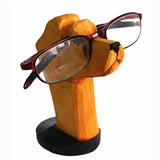 Red Dollar Handmade Wood Carved Animal Eyeglass Holder, Cute Sunglasses Display Stand, Nightstand Home Office Desk Decor, Christmas Holiday New Year Red Dollar
