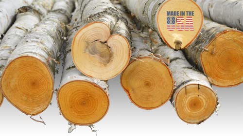 Wilson White Birch Decorative Poles - Natural Wood Bark Kiln Dried Home Décor, 7' L x 1.5-2.5" D (3 Poles) Wilson