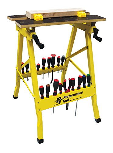 Performance Tool W54025 Portable Multipurpose Workbench and Vise (200 lbs Capacity) , Yellow Performance Tool