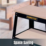 POWERTEC UT1002 Universal Tool Stand w/ MDF Split Top Expands to 20"x25" & Storage Shelf, 32" Working Height Tool Table for Benchtop Planers, Band POWERTEC