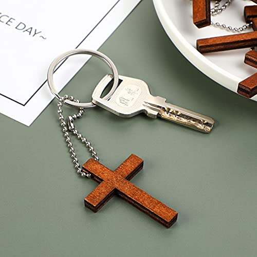Hicarer Cross Charm Mini Wood Cross Charm Wooden Cross Pendant Hanging Ornament for Men, Women DIY Necklace Bracelet Earring Jewelry Craft Making (80 Hicarer