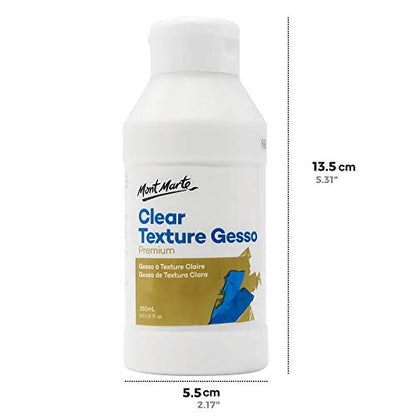 MONT MARTE Premium Clear Texture Gesso Acrylic Medium 8.45oz (250ml) - WoodArtSupply