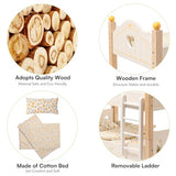 ROBOTIME Doll Bunk Beds Cradle for 18 inch Dolls, Wooden Baby Doll Beds Cribs fits American Girls (Wood, 2 Pcs Beds) ROBOTIME