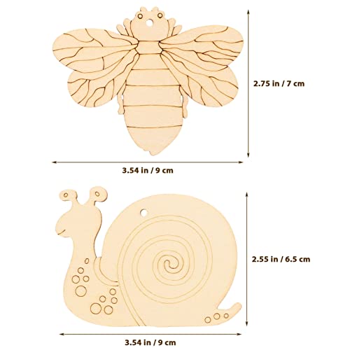VOSAREA 20pcs DIY Pendant Wooden Cutouts for Crafts Wood Cutouts Decorative Cutouts Ornament Unfinished Wood Crafts Wooden Snail Embellishments VOSAREA
