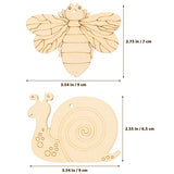 VOSAREA 20pcs DIY Pendant Wooden Cutouts for Crafts Wood Cutouts Decorative Cutouts Ornament Unfinished Wood Crafts Wooden Snail Embellishments VOSAREA