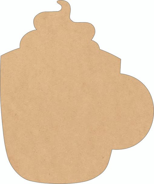 Pumpkin Spice Latte Wood Fall 18" Shape, Unfinished Paintable MDF 1/8" Balnk Door Hanger NEXTCraft