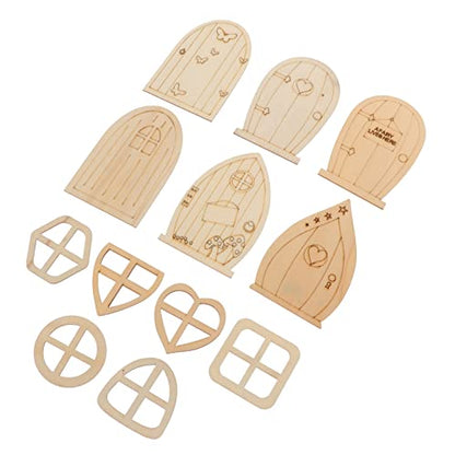 COHEALI 48pcs Mini Fairy Door Fairy Door and Tree Door Fairy Door Miniature Kids Outdoor Playsets Houses DIY Miniature Gate Outside Kids Toys - WoodArtSupply