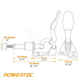 POWERTEC 6PK Toggle Clamp, 100lbs Holding Capacity, 301A Quick Release Push/Pull Clamp for Woodworking Jigs and Fixtures, Pocket Hole Jigs, Welding, POWERTEC