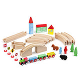 SainSmart Jr. Wooden Train Set for Toddler with Double-Side Train Tracks Fits Brio, Thomas, Melissa and Doug, Kids Wood Toy Train for 3,4,5 Year old SainSmart Jr.