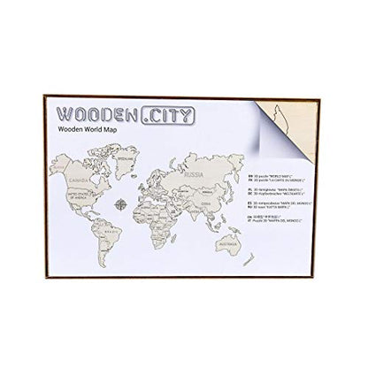 Wooden City World Map XL (120x80 ccentimeter) Wall Decoration (PUZZLE - Divers) - WoodArtSupply