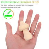 COHEALI 10pcs Wooden Mushroom Balnk Mushroom Model Unfinished Wood Toy Wooden Peg Dolls Unpainted Wood Figures Mushroom Toys Dining Table Decor COHEALI