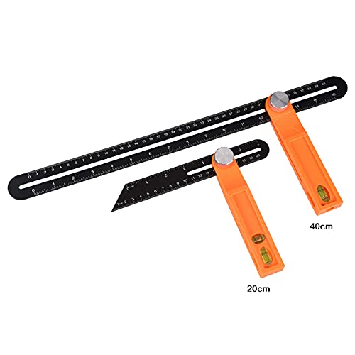 Fomgeely Horizontal Sliding T-Bevel Gauge, Level Tool, T-bevel Ruler with Horizontal and Vertical Bubble, Carpenter Squares Measuring Earthtec