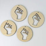 ALL SIZES BULK (12pc to 100pc) Unfinished Wood Laser Cutout AFRICA FIST Dangle Earring Jewelry Blanks Charms Shape Crafts Made in Texas Texan Wood Crafts