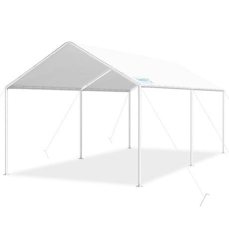 Quictent 10'X20' Heavy Duty Carport Car Canopy Carport Tent Car Shelter Canopy Outdoor Carport Canopy Boat Shelter-White Quictent