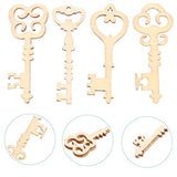 Amosfun 20PCS Wooden Key Shapes Natural Wood Mini DIY Art Craft Embellishment Keys Cards Bookmark Scrapbooks Amosfun