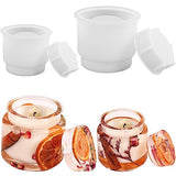 Actvty Jar Silicone Molds, Jar Resin Molds with Lids, 2 Sets of Candle Jar Molds of Different Sizes, Epoxy Resin Casting Molds for DIY Jewelry Actvty
