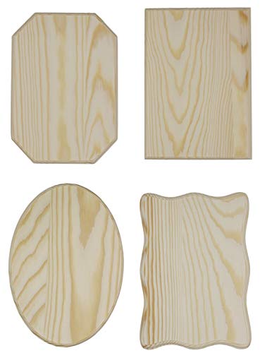Creative Hobbies® Unfinished Wood Plaques, 6.5 Inch x 4.5 Inch, 4 Assorted Shapes