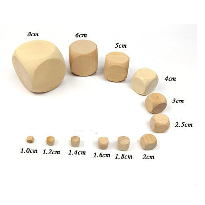 MAGICLULU Wooden Letters Square Wood Dice 50pcs Wooden Blank Six- Sided Dice Unfinished Wooden Blank Dice Wooden Cubes Wooden Square Blocks for DIY