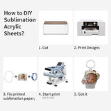 PYD Life 4 Pack Sublimation Acrylic Blanks Sheets 12" x 12" White,1/6" Thick(4 mm) Custom Name Plates for Stanley 40 OZ Tumblers,Acrylic Sheets for PYD Life