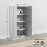 Prepac Elite 32" Light Gray Storage Cabinet with Adjustable Shelves Prepac