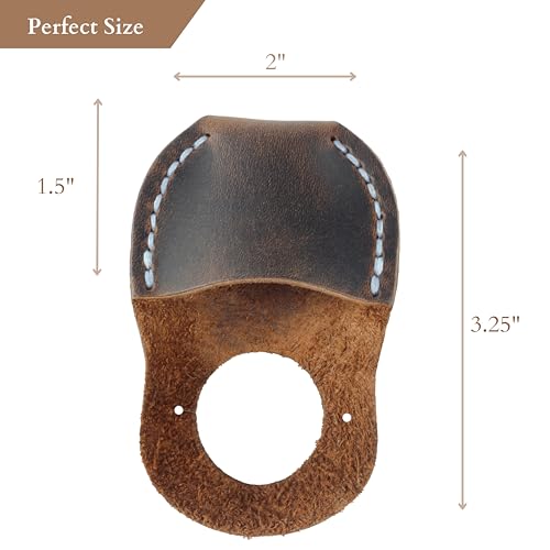 Toprank Leather Thumb Guard for Wood Carving - Premium Full Grain Leather Finger Protector, Handmade Carpenter Carving Kit Accessory (Tan) - WoodArtSupply