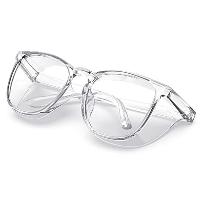 TOREGE Eye Protection Glasses,Fashionable Safety Glasses With Clear No Fog Lenses,Great Safety Goggles For Men&Women(Transparent White&Clear Lens) - WoodArtSupply