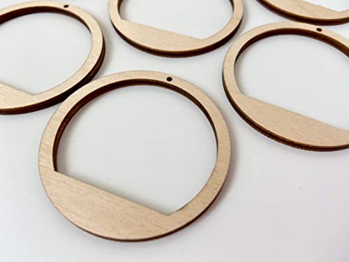 ALL SIZES BULK (12pc to 100pc) Unfinished Wood Laser Circle Flat Hoop Rounds Cutout Teardrop Shape with Cutouts Dangle Earring Jewelry Blanks Shape