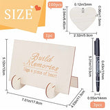 CRASPIRE Wedding Guest Book Alternative, for Guests to Sign with 3PCS Pens and 100PCS Wooden Sign Hearts Rustic Wedding Decorations for Wedding CRASPIRE