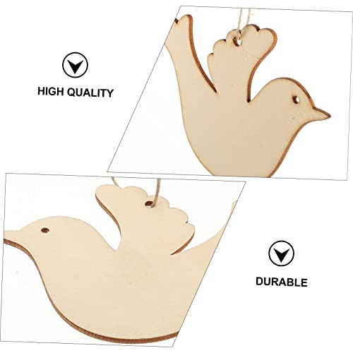 DECHOUS 50pcs Wood Chips Unfinished Wooden Craft Wood Kit Craft Round Wood Halloween Wooden Hanging Ornament Decoration for Home Wooden Tree DECHOUS