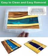 Resin Tray Molds Silicone, 13.5" Large Rectangle Deep Tray Resin Mold & Gold and Silver Handle, Shiny Silicone Tray Board Table Mold for Resin, ModWgGuo