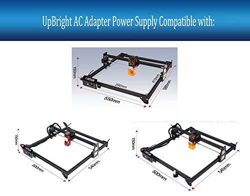 UpBright 24V AC/DC Adapter Compatible with ORTUR Laser Master 2 S2-SF LU4-SF LU4-LF LU2-2 CNC DIY Engraver 32-bit Engraving Cutting Machine - WoodArtSupply