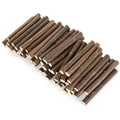 CertBuy 120 Pack Wood Log Sticks 10 CM / 4 Inch, 0.8-1.2 CM in Diameter Twigs for Crafts, Craft Twigs Branch Willow for DIY Crafts, School Projects,