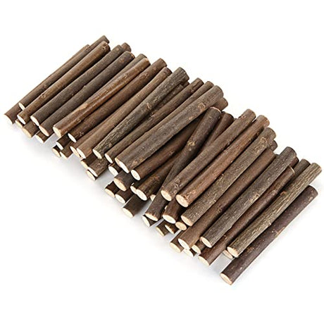 CertBuy 120 Pack Wood Log Sticks 10 CM / 4 Inch, 0.8-1.2 CM in Diameter Twigs for Crafts, Craft Twigs Branch Willow for DIY Crafts, School Projects, CertBuy