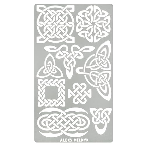 Aleks Melnyk #37.3 Metal Journal Stencil, Pyrography Celtic Patterns, Wicca Stencil, Celtic Knot Stencil, Viking Stencil, Wood Burning Template, Wood - WoodArtSupply